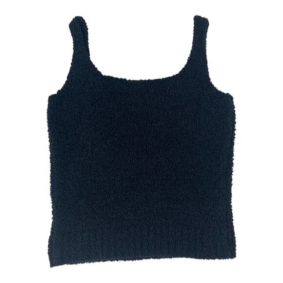 Skims women's large XL cozy knit black crop tank soft comfy relaxed - Picture 2 of 8